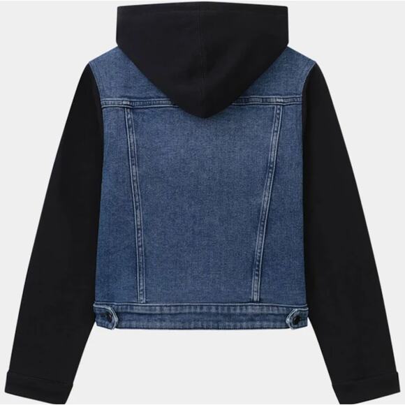 DL1961 Kids Manning Jacket Denim Hooded Sweater Blue Black Sz 6 / 6X Cotton Warm - Picture 3 of 11